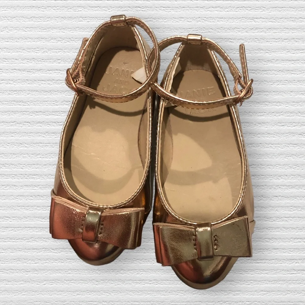 Janie & Jack METALLIC BOW FLATS